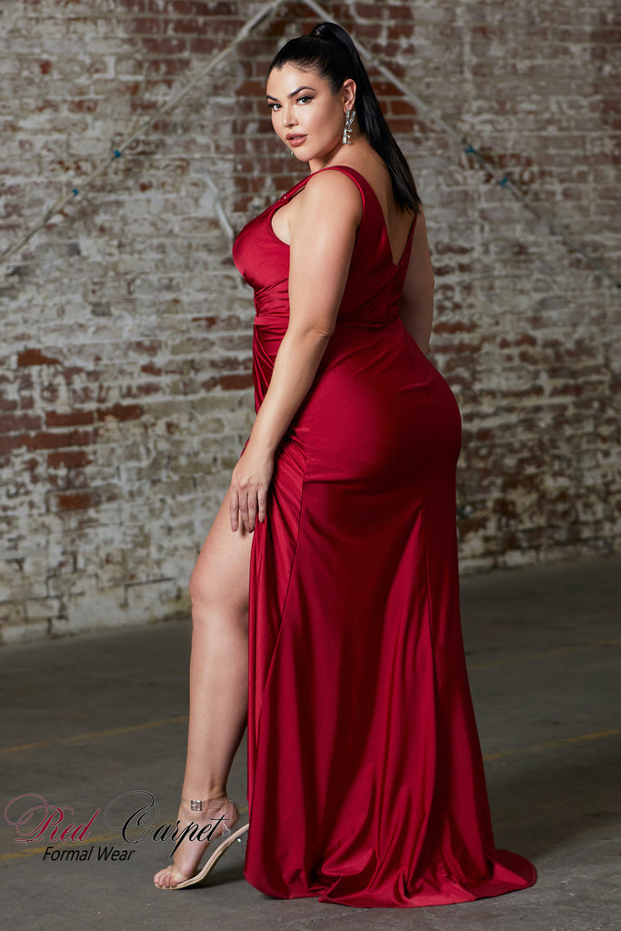 plus size evening dresses red Style CD157 Plus Size Dress – Red Carpet Formal Wear
